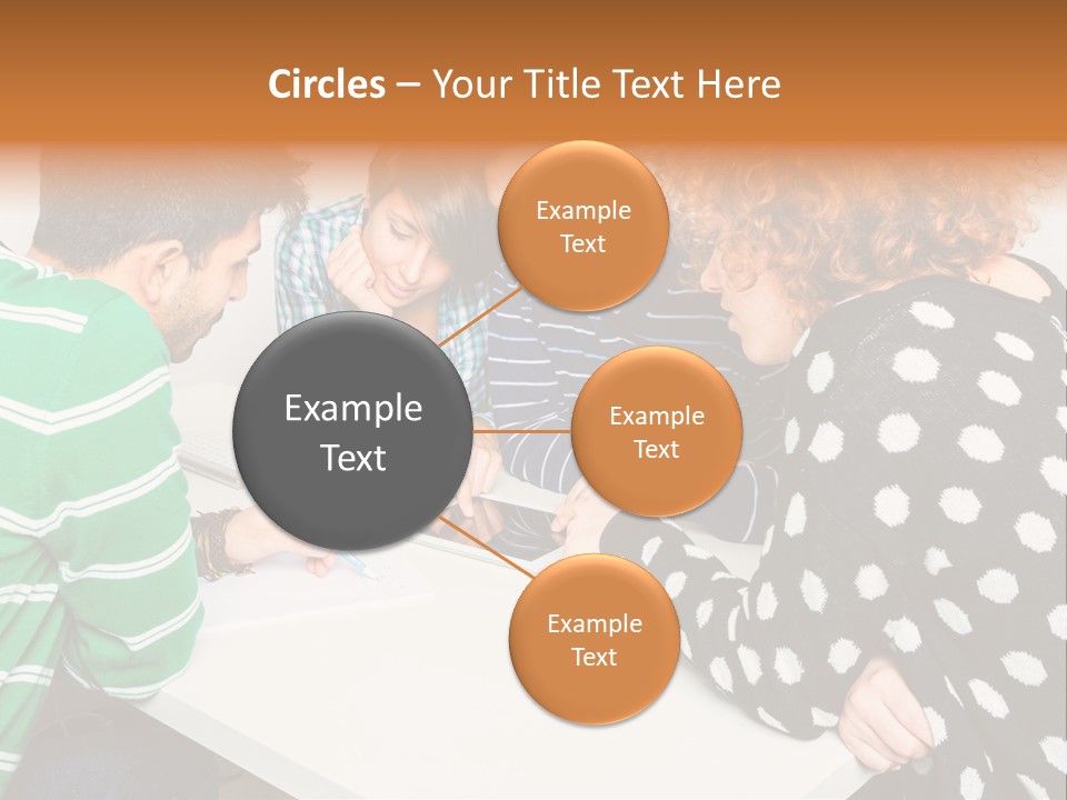 Friends At The Tablet PowerPoint Template