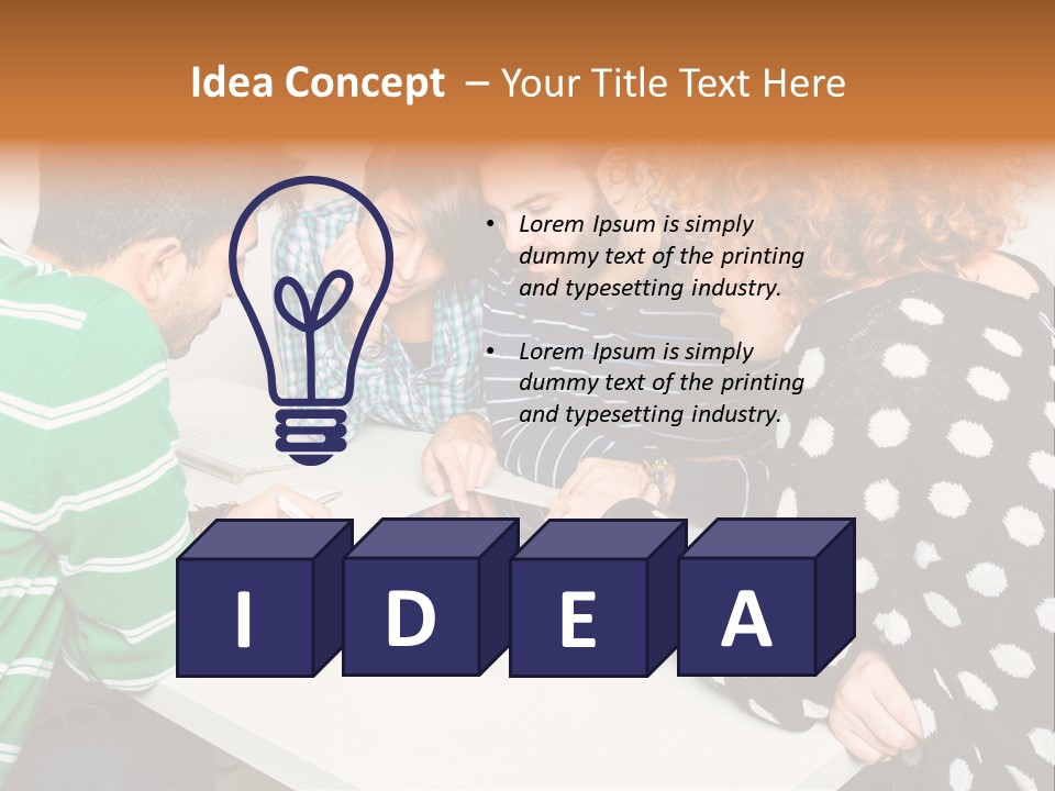 Friends At The Tablet PowerPoint Template