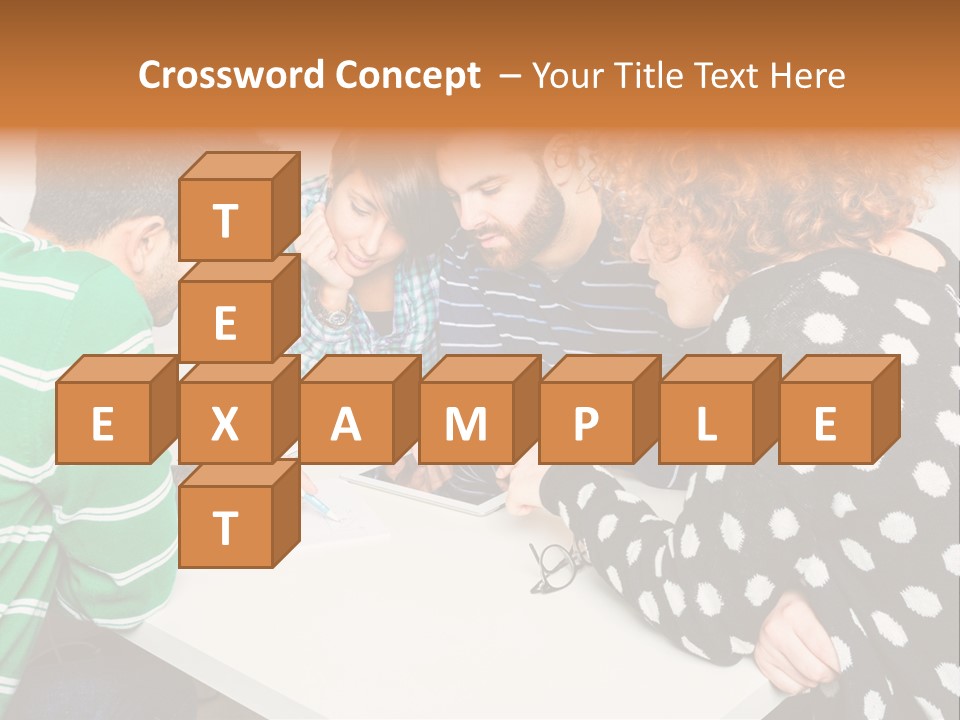 Friends At The Tablet PowerPoint Template