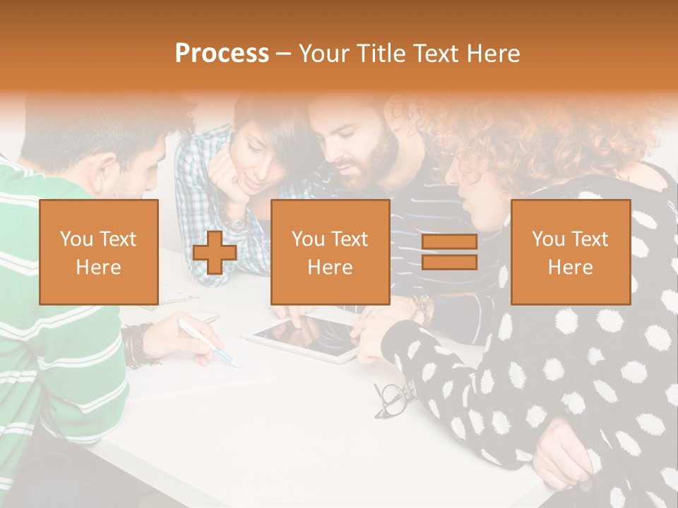 Friends At The Tablet PowerPoint Template
