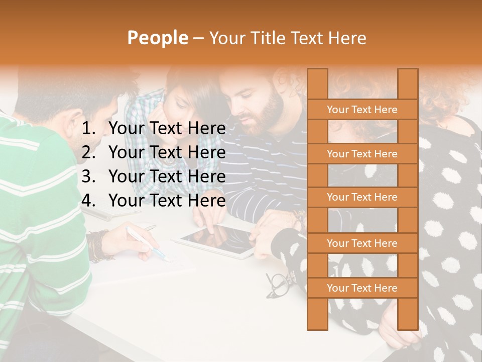 Friends At The Tablet PowerPoint Template