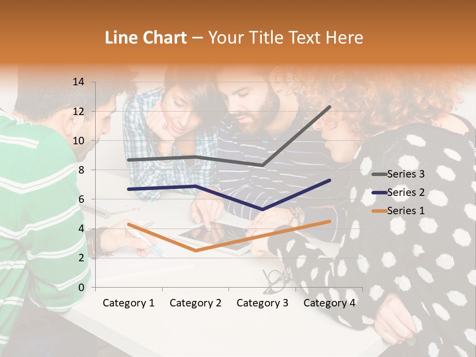 Friends At The Tablet PowerPoint Template