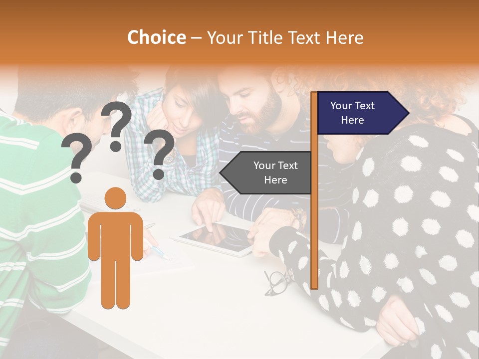 Friends At The Tablet PowerPoint Template