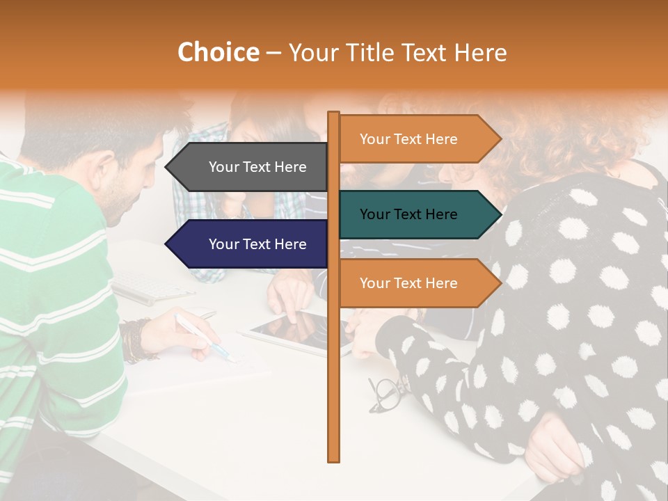 Friends At The Tablet PowerPoint Template