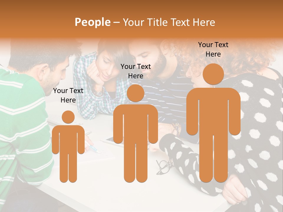 Friends At The Tablet PowerPoint Template