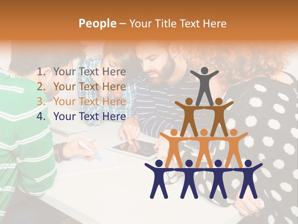 Friends At The Tablet PowerPoint Template