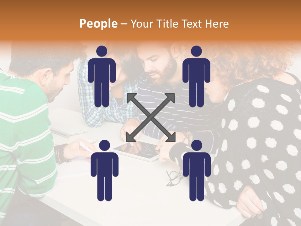 Friends At The Tablet PowerPoint Template