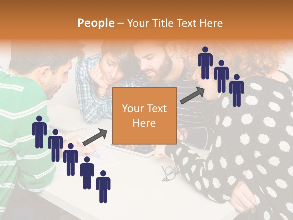 Friends At The Tablet PowerPoint Template