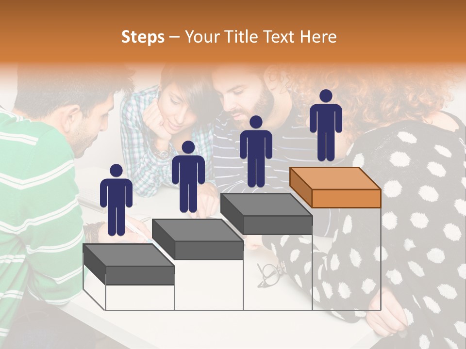 Friends At The Tablet PowerPoint Template