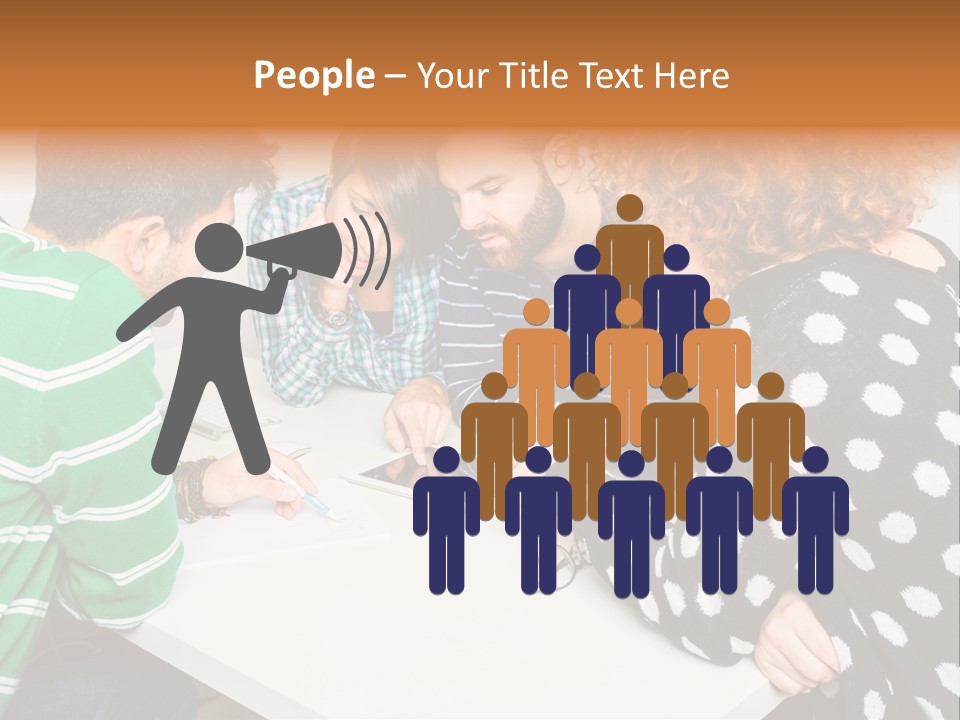 Friends At The Tablet PowerPoint Template