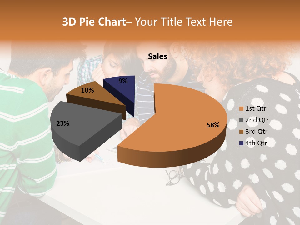 Friends At The Tablet PowerPoint Template