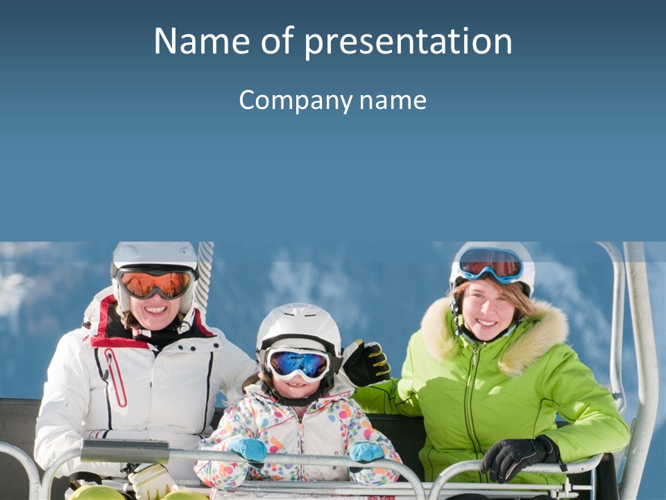 Family At The Ski Resort PowerPoint Template