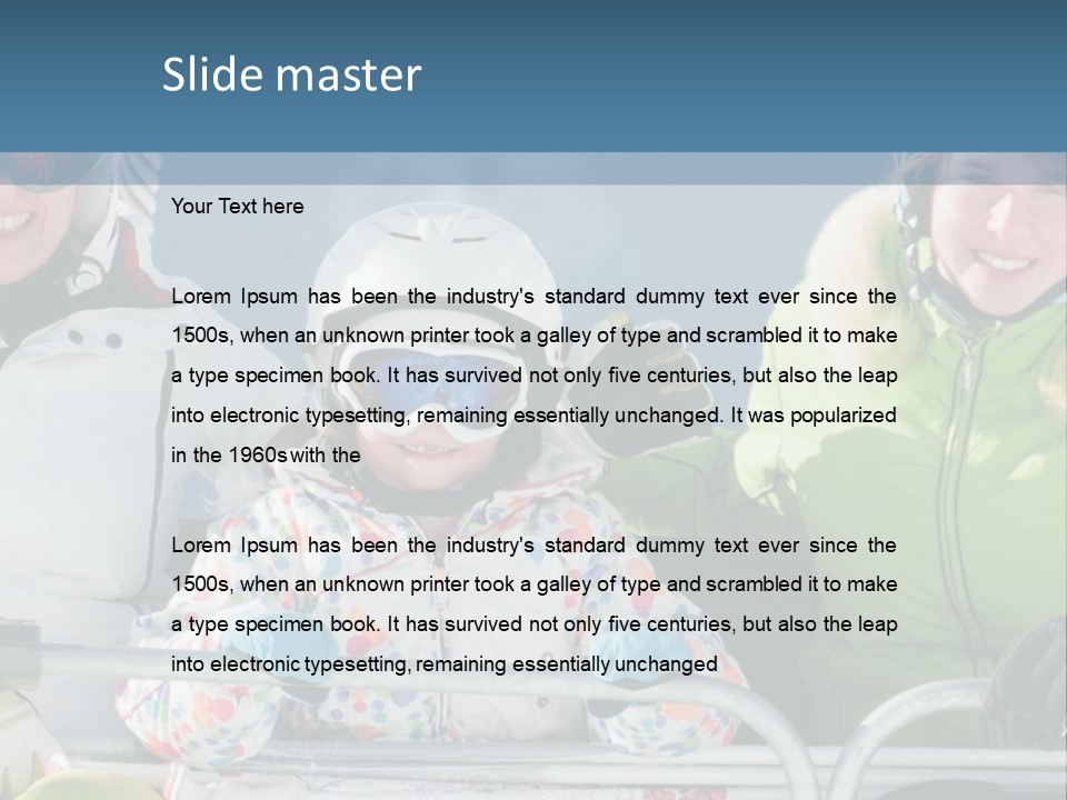 Family At The Ski Resort PowerPoint Template