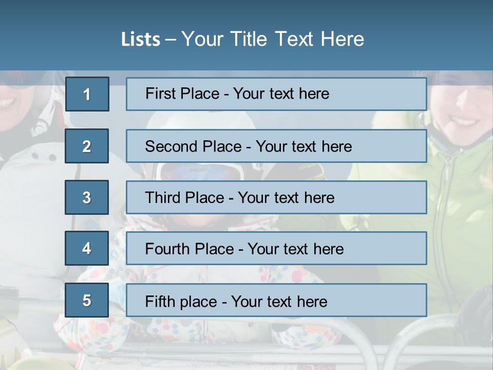 Family At The Ski Resort PowerPoint Template