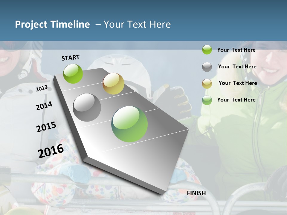 Family At The Ski Resort PowerPoint Template