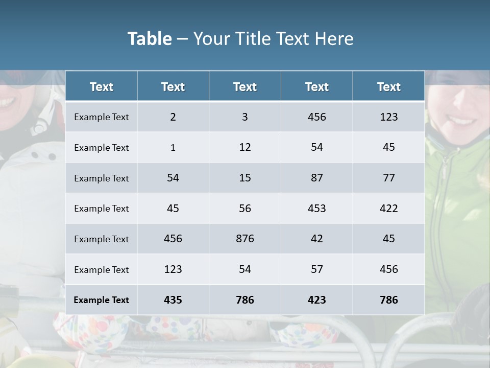 Family At The Ski Resort PowerPoint Template