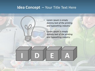 Family At The Ski Resort PowerPoint Template