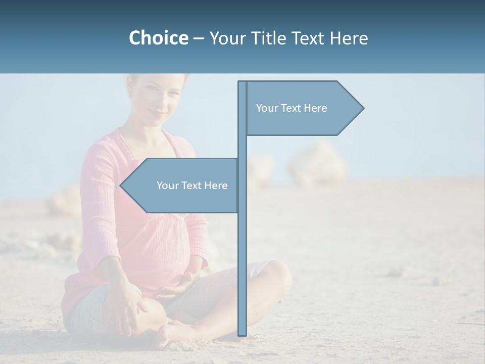 Pregnant Woman By The Sea PowerPoint Template