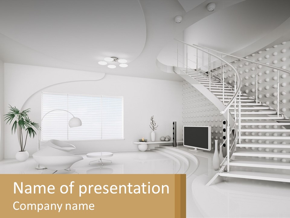 Interior Of A Two-Storey House PowerPoint Template