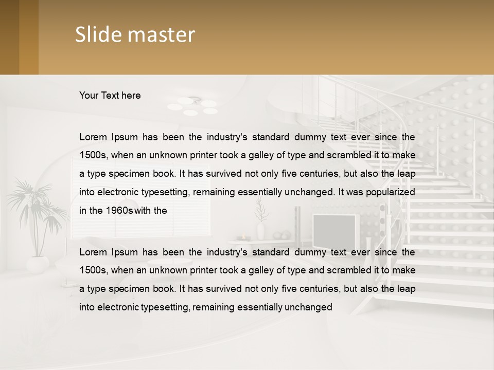 Interior Of A Two-Storey House PowerPoint Template