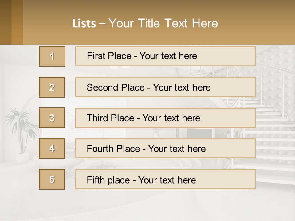 Interior Of A Two-Storey House PowerPoint Template