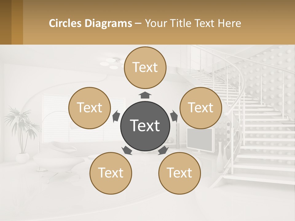 Interior Of A Two-Storey House PowerPoint Template