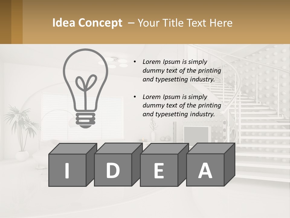 Interior Of A Two-Storey House PowerPoint Template