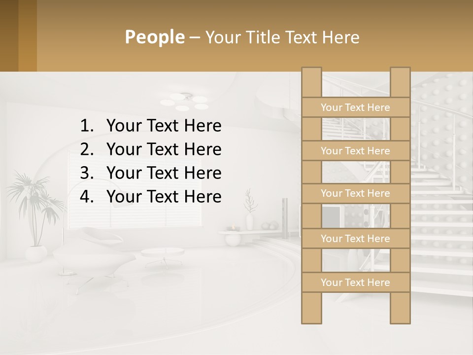 Interior Of A Two-Storey House PowerPoint Template