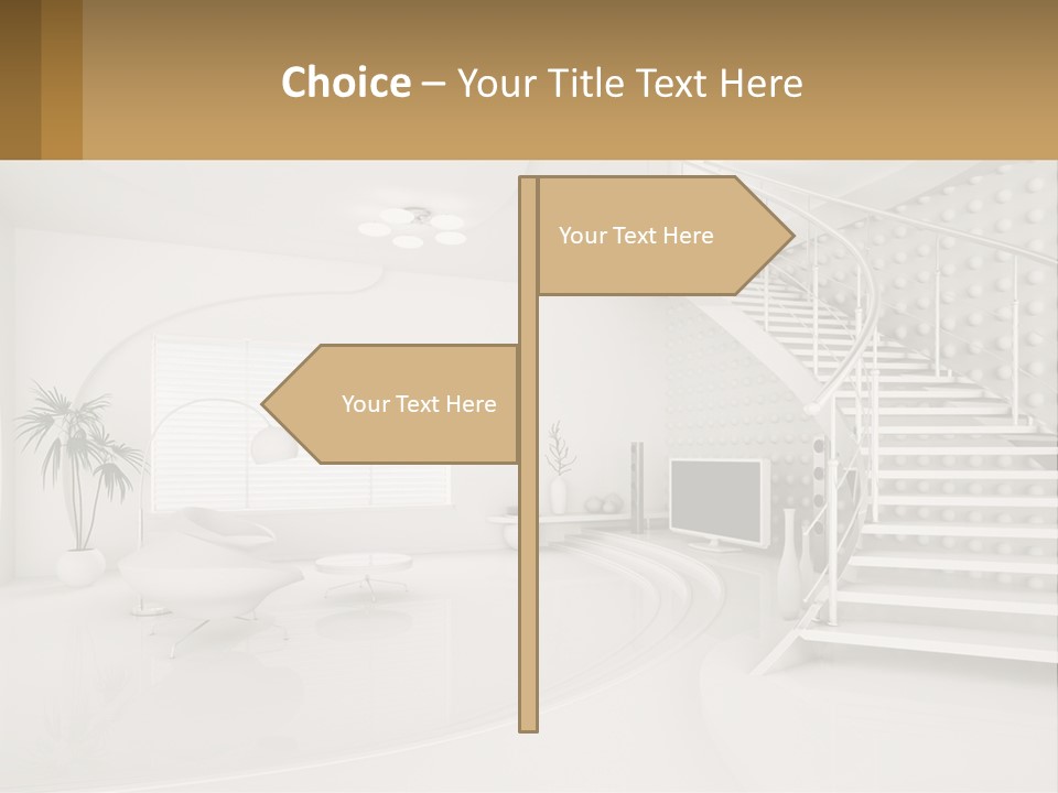 Interior Of A Two-Storey House PowerPoint Template