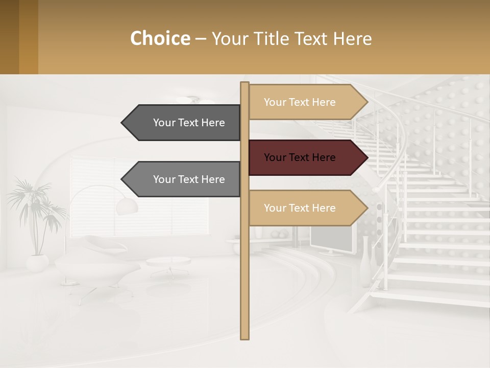 Interior Of A Two-Storey House PowerPoint Template