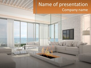 Interior Of The Hallway PowerPoint Template
