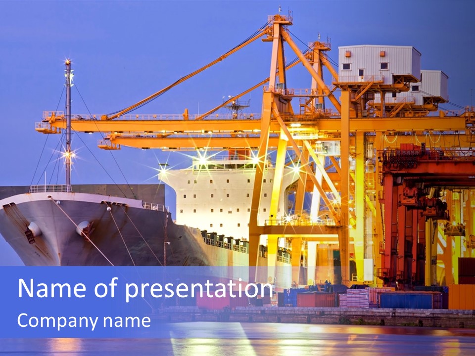 Unloading The Ship In Port PowerPoint Template