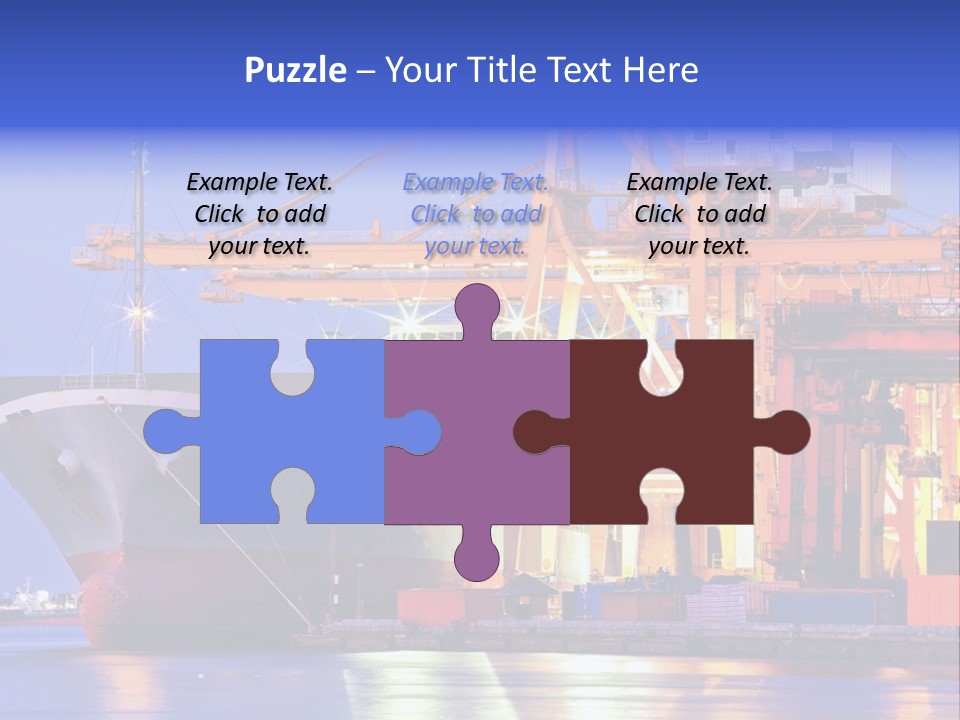 Unloading The Ship In Port PowerPoint Template