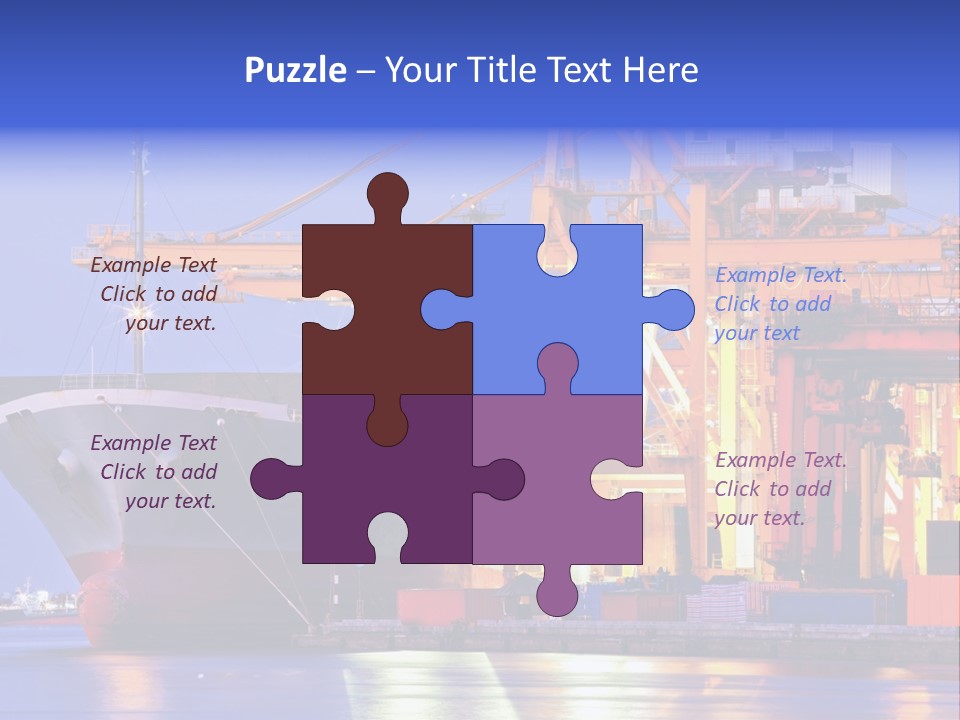 Unloading The Ship In Port PowerPoint Template
