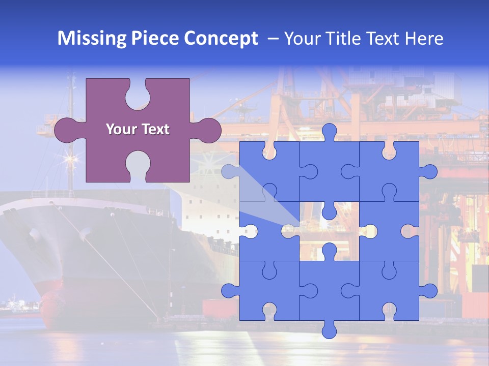 Unloading The Ship In Port PowerPoint Template