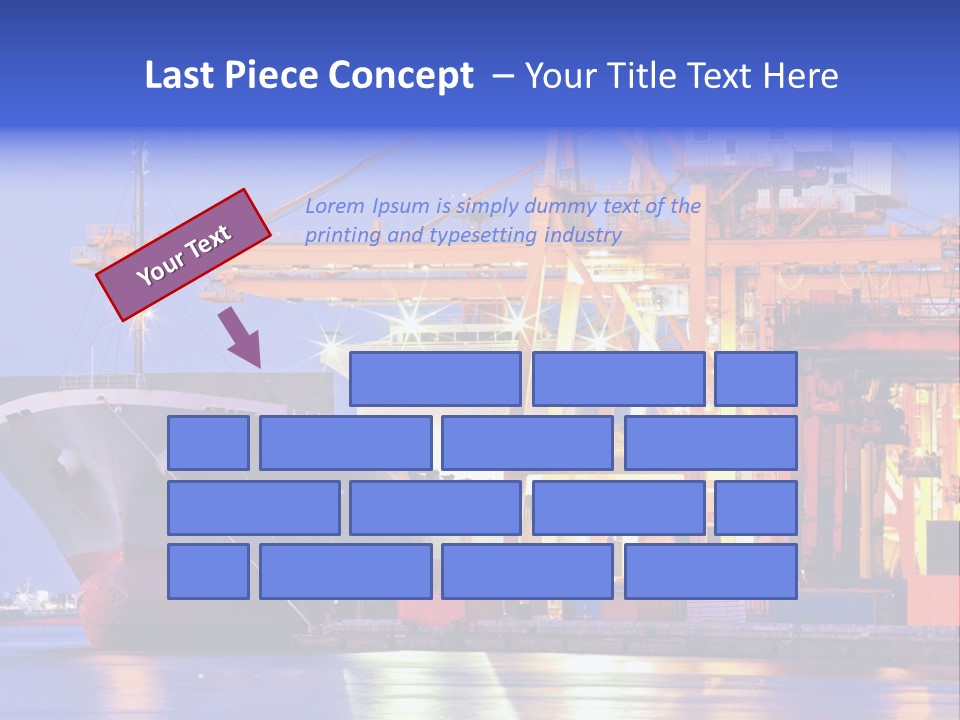 Unloading The Ship In Port PowerPoint Template