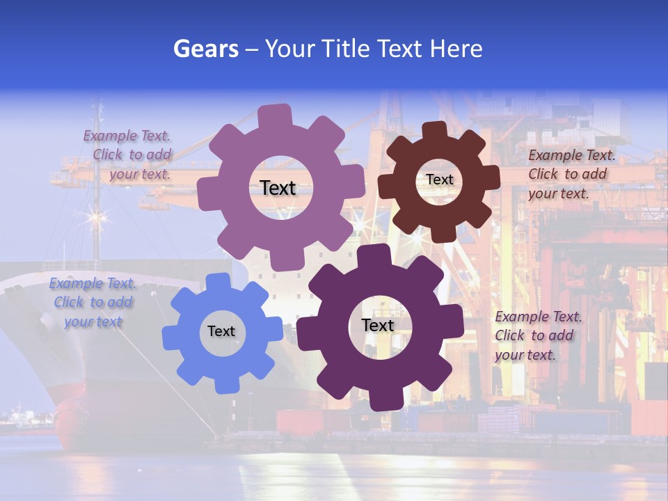 Unloading The Ship In Port PowerPoint Template