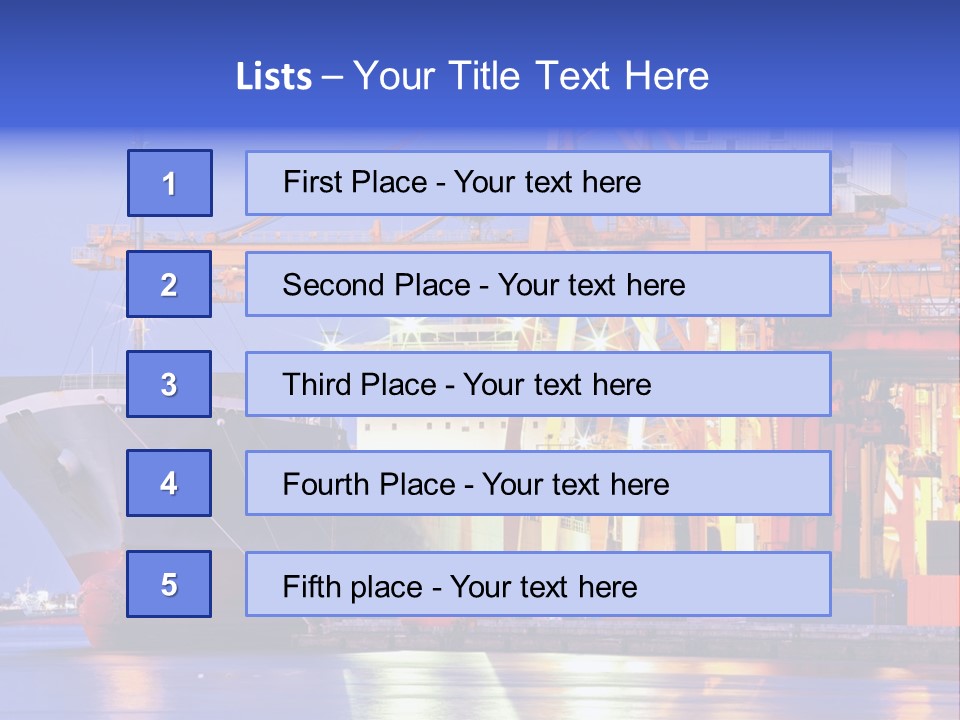 Unloading The Ship In Port PowerPoint Template