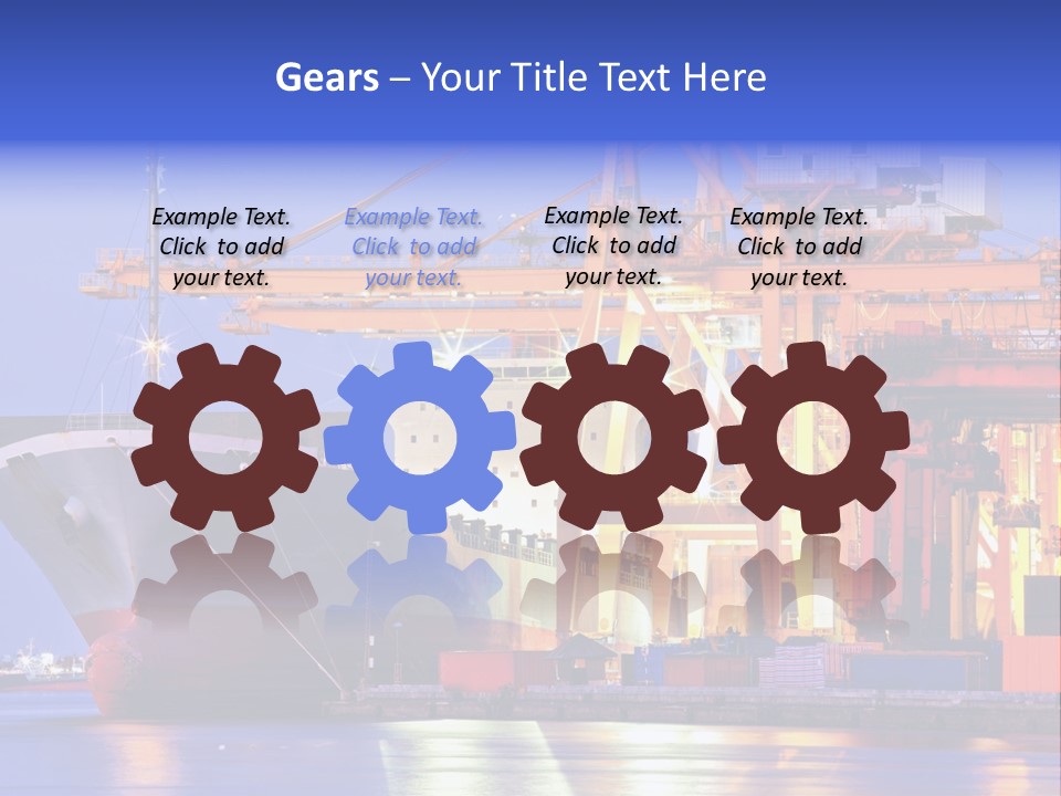 Unloading The Ship In Port PowerPoint Template