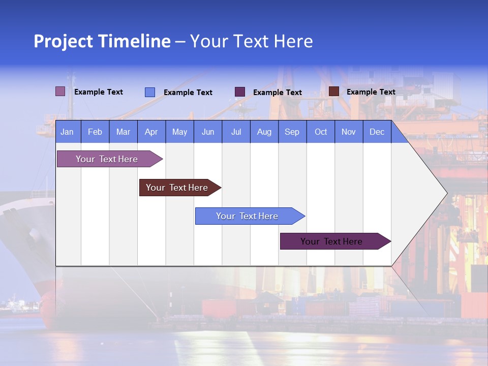 Unloading The Ship In Port PowerPoint Template