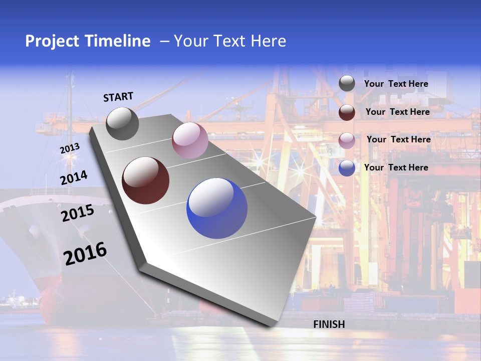Unloading The Ship In Port PowerPoint Template