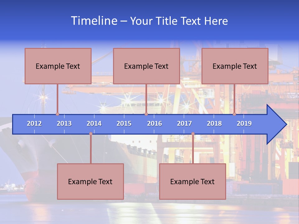 Unloading The Ship In Port PowerPoint Template