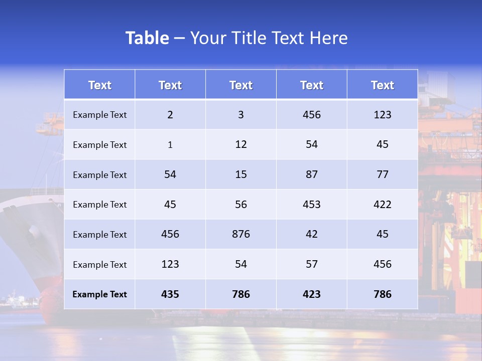 Unloading The Ship In Port PowerPoint Template