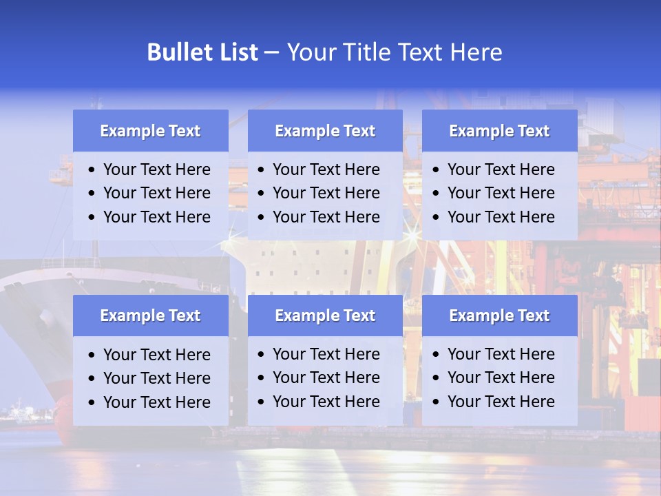 Unloading The Ship In Port PowerPoint Template