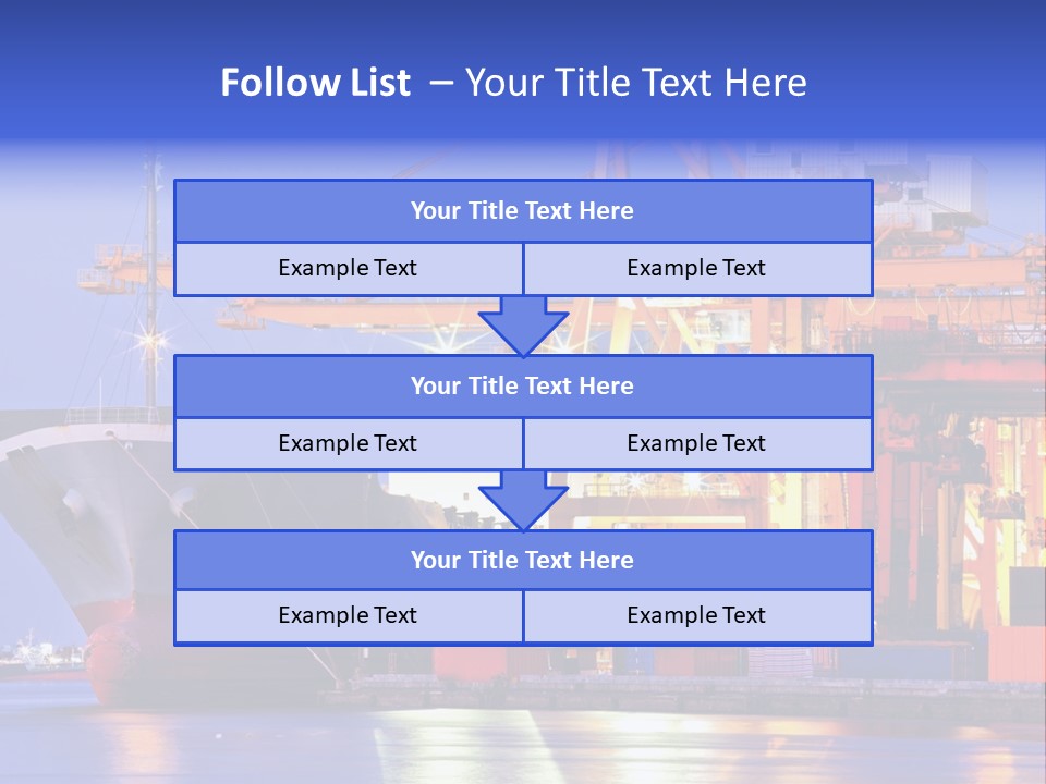 Unloading The Ship In Port PowerPoint Template