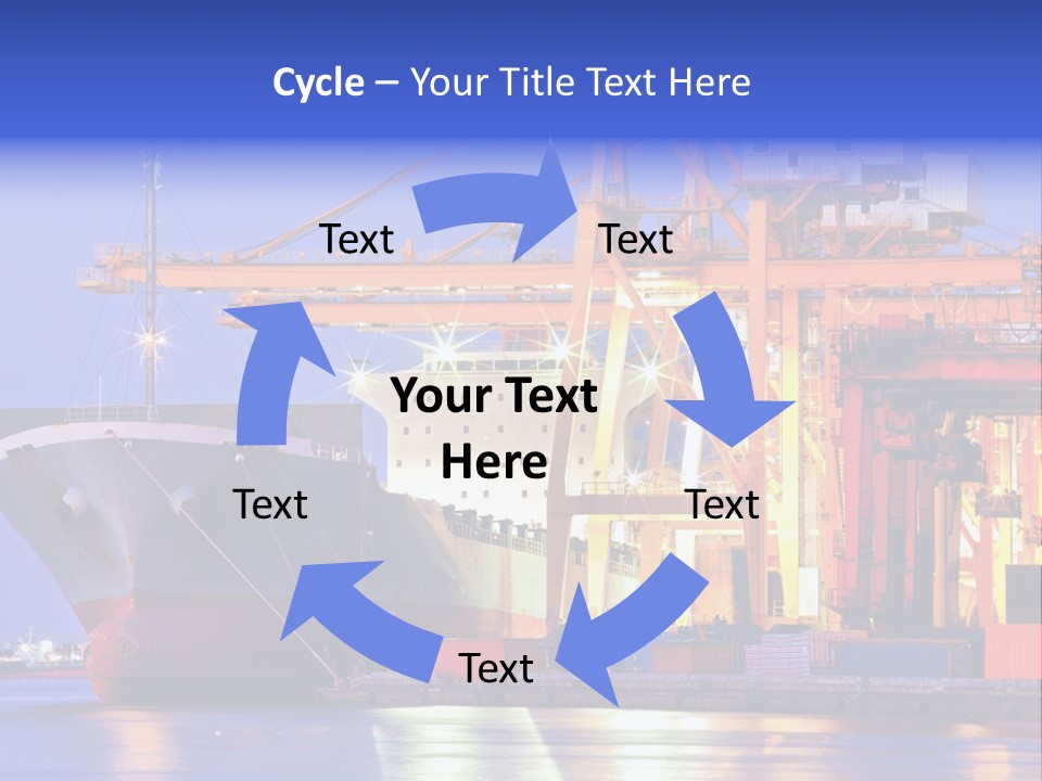 Unloading The Ship In Port PowerPoint Template
