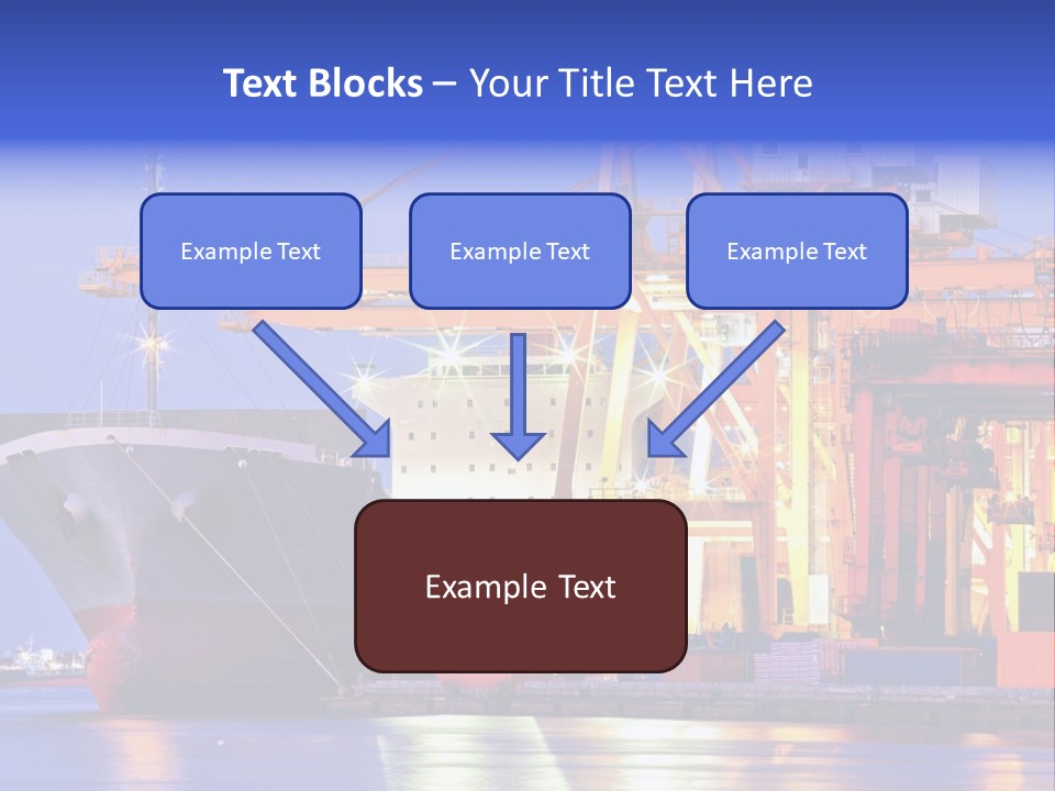Unloading The Ship In Port PowerPoint Template