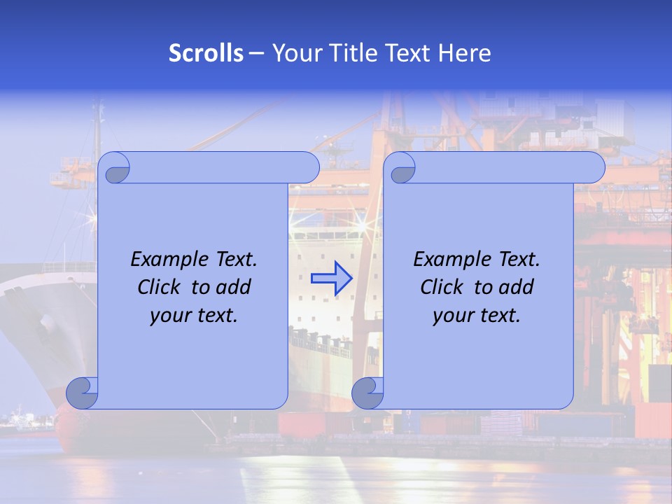Unloading The Ship In Port PowerPoint Template