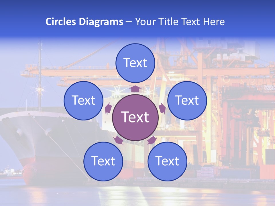 Unloading The Ship In Port PowerPoint Template