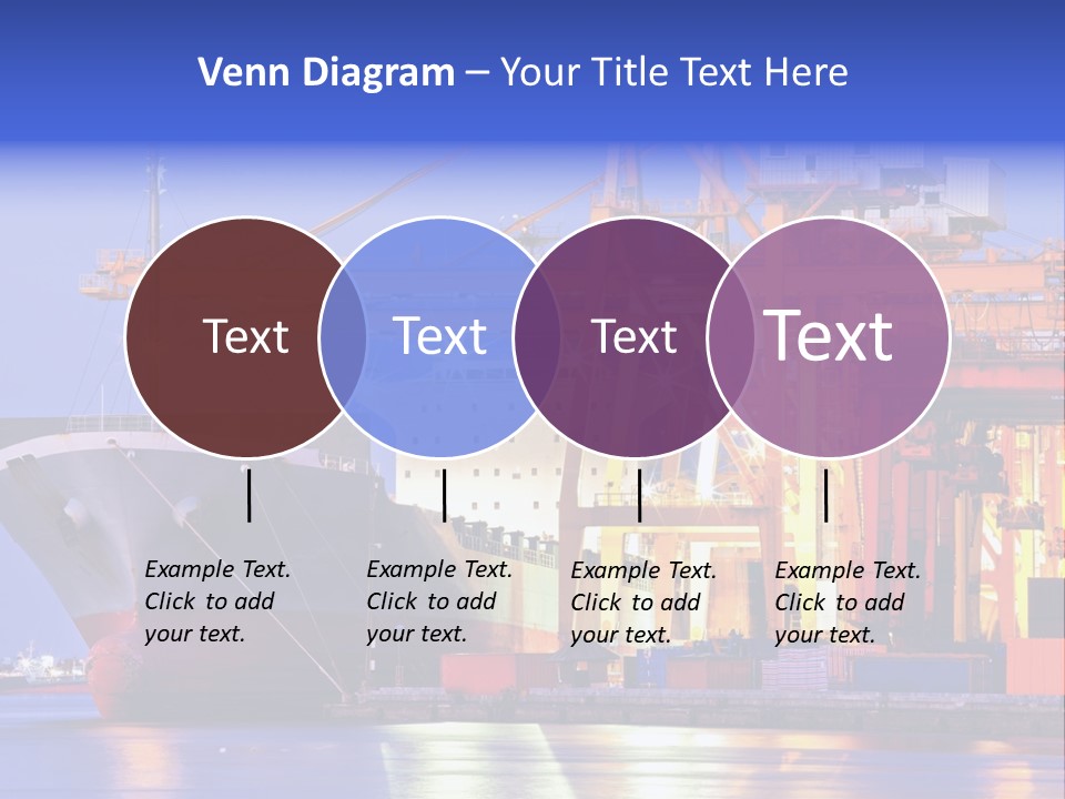 Unloading The Ship In Port PowerPoint Template